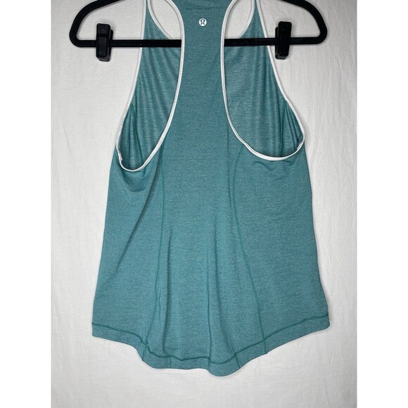 Lululemon Time to Sweat Tank Heathered Spirit Green and White Size 4 Athletic - Picture 4 of 7